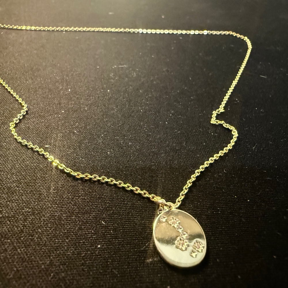 Gold Tone Constellation Pendant Necklace | Zodiac Celestial Minimal